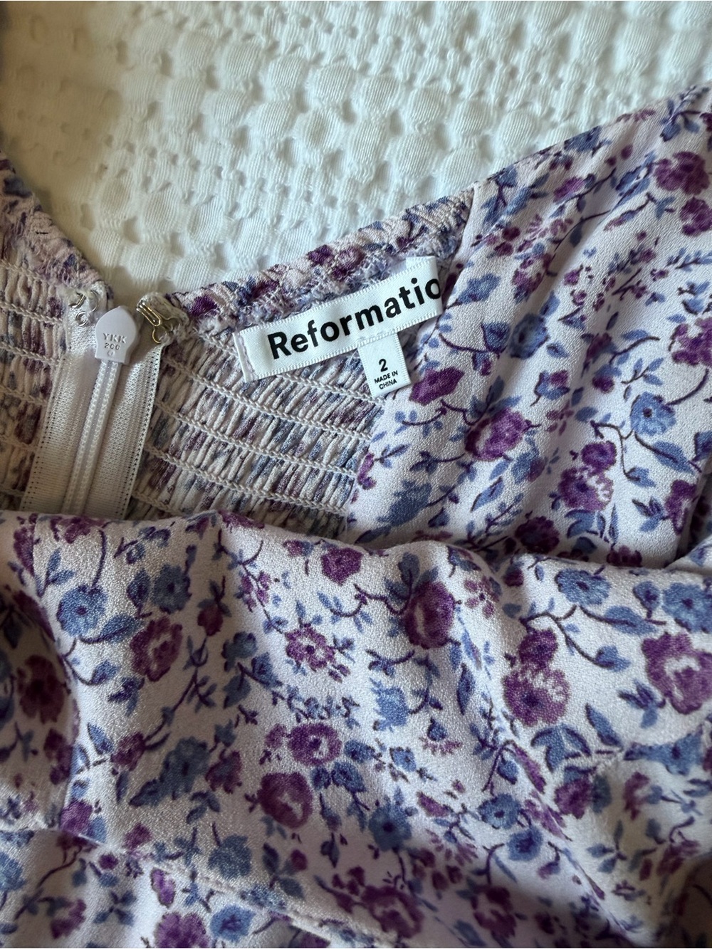 Reformation Baxley Muse Purple Floral Midi Dress with Cap Sleeves - Picture 7 of 8